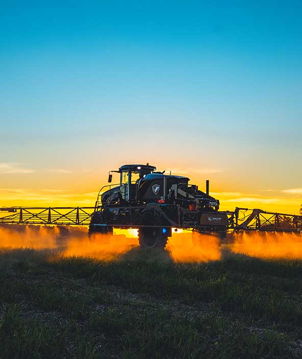 PVT spray tractor working in the field